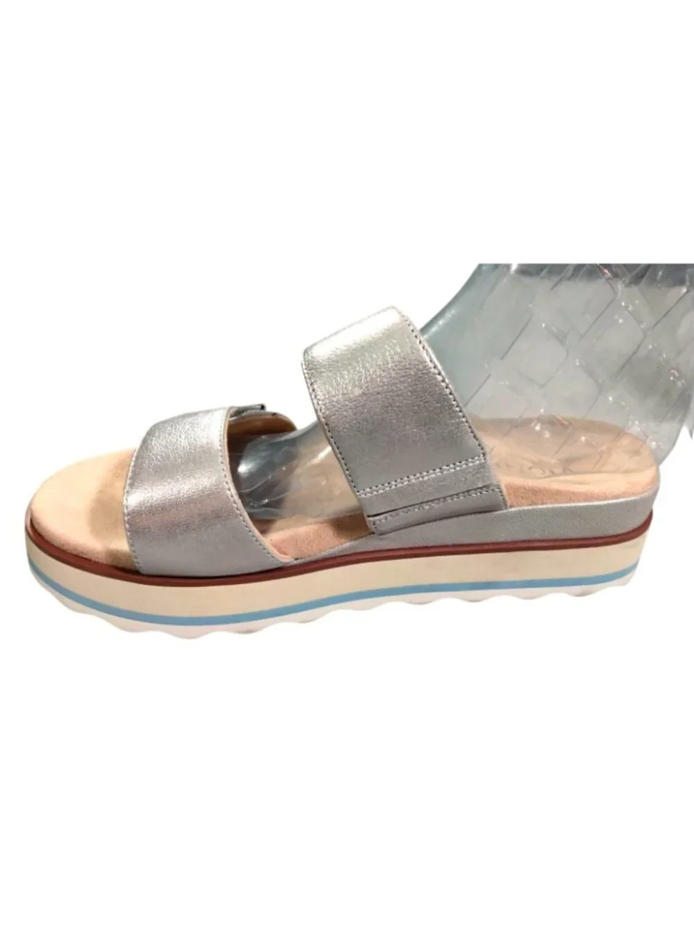 Vionic Silver Brandie Adjustable Platform Sandals Orthotic Diabetic Women's 8.5